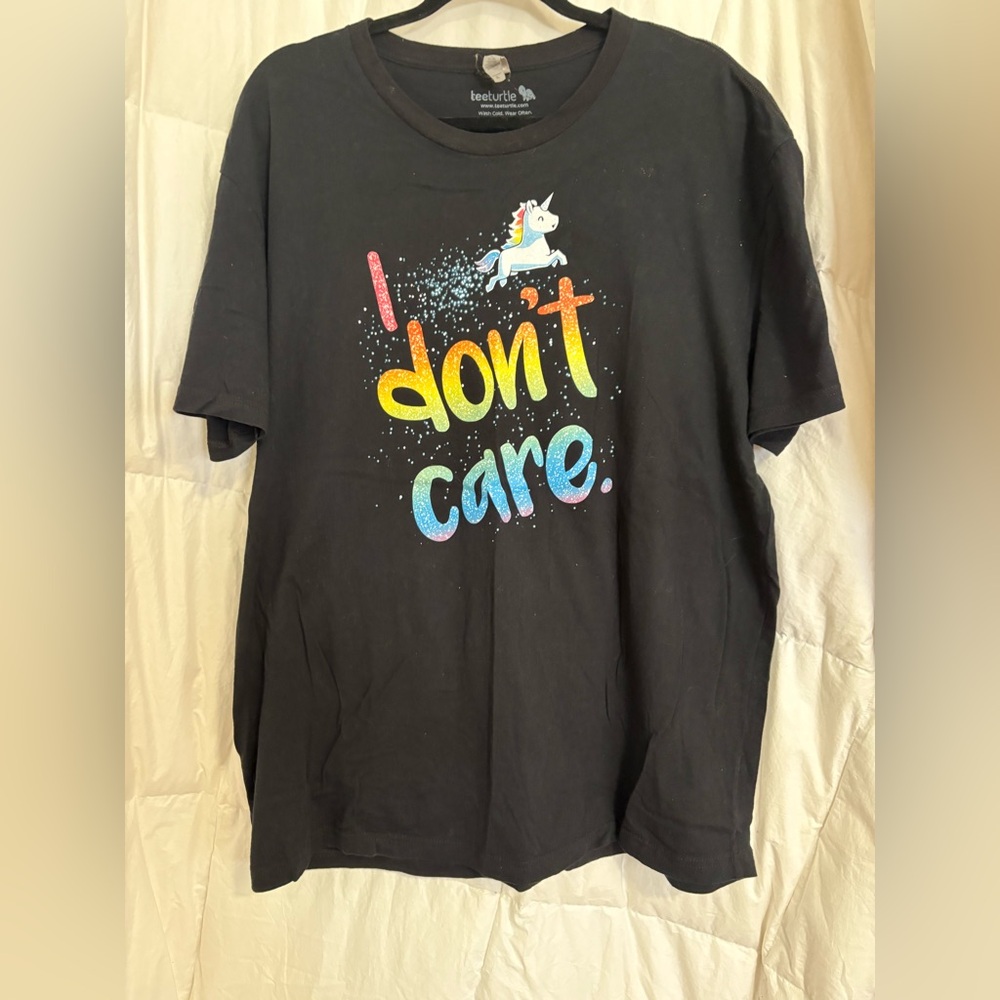 Black I don’t care t-shirt
